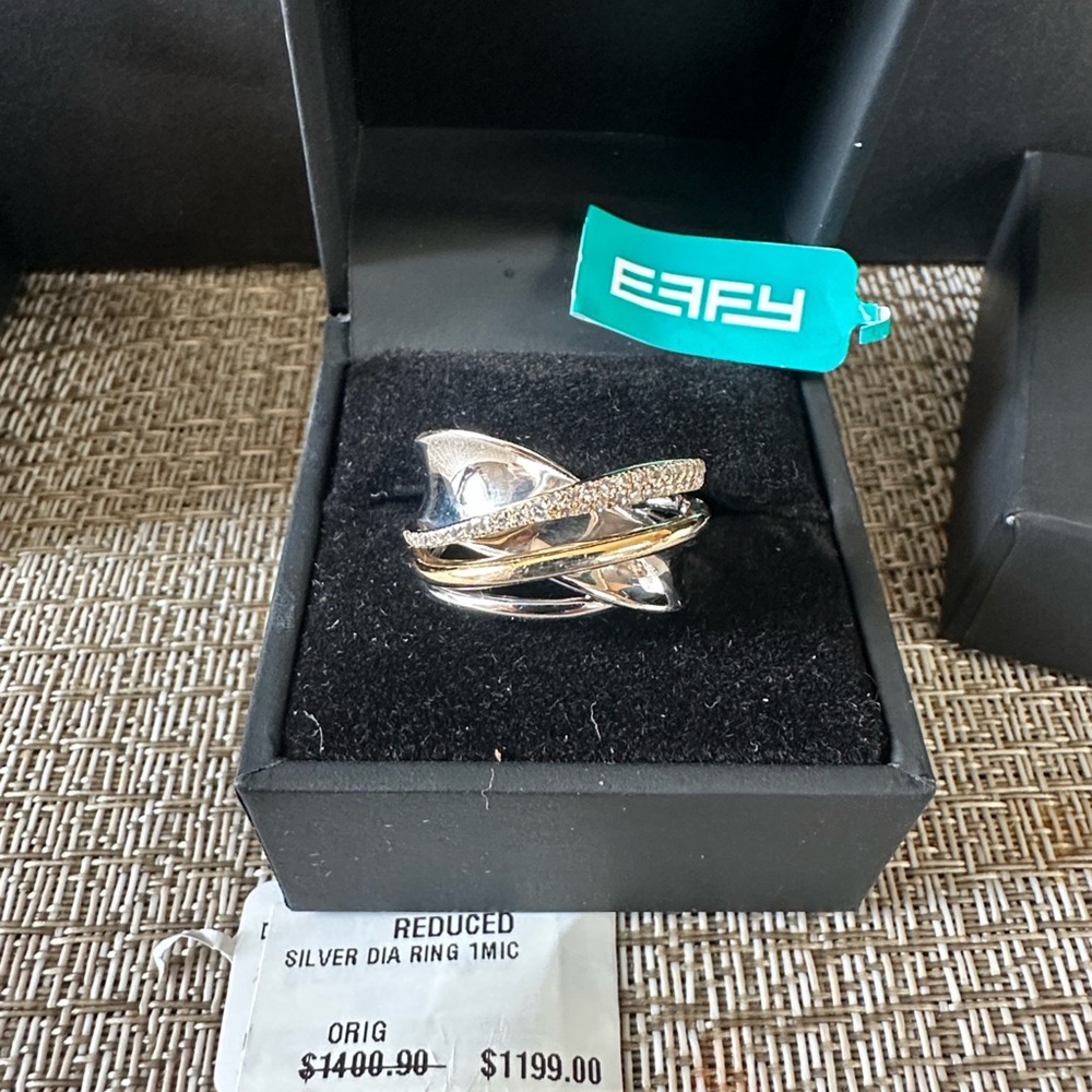 Effy Gold and Silver Diamond Ring - Picture 2 of 7
